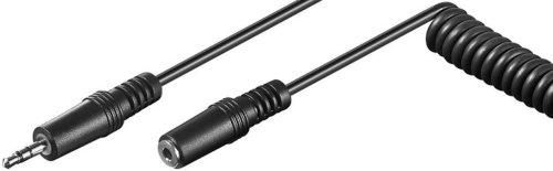 Goobay Cablu audio 3.5 mm stereo tata - 3.5 mm stereo mama - cablu spiralat - ecranare 48 fire, 5m