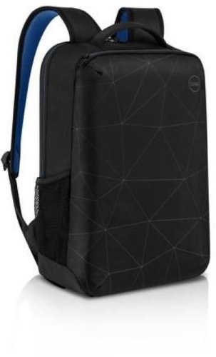 Dell notebook carrying backpack essential 15 , colour: black reflective printing with bumped up texture, features: water bottle holder, water resistant, zippered front pocket, reflective elements, fo