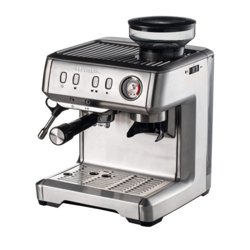 Espressor manual ariete 1313 metal, 1600 w, rasnita incorporata, sistem cappuccino, cafea macinata si ese pod, 15 bar, argintiu