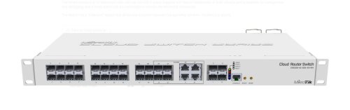 Mikrotik cloud router switch, crs328-4c-20s-4s+rm; smart switch, 20 xsfp cages, 4 x sfp+ cages, 4 x combo ports (gigabit ethernet or sfp),800mhz cpu, 512mb ram, 1u rackmount case, dual power supplies,