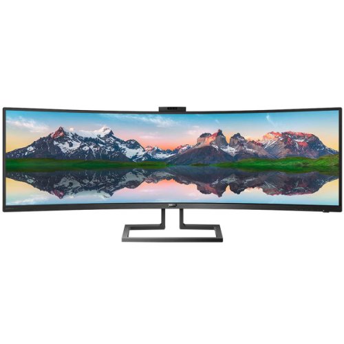 Monitor philips 499p9h 48.8 inch, panel type: va, backlight: wled, resolution: 5120x1440, aspect ratio: 32:9, refresh rate:70hz, response time gtg: 5 ms, brightness: 450 cd m ², contrast (static): 300