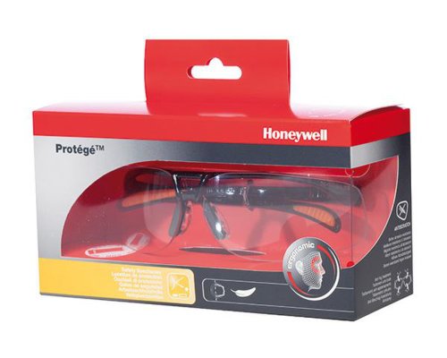 Honeywell Ochelari de protectie protege - cu lentila transparenta, rezistenta la abraziune, tamplele sunt flexibile pentru a se potrivi urechilor, iar pod moale pentru a preveni alunecarea si pentru a se potriv