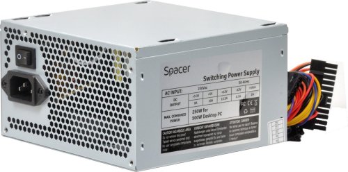 Sursa spacer atx 500, 250w for 500 desktop pc, fan 120mm, switch on off , sps-atx-500-v12,