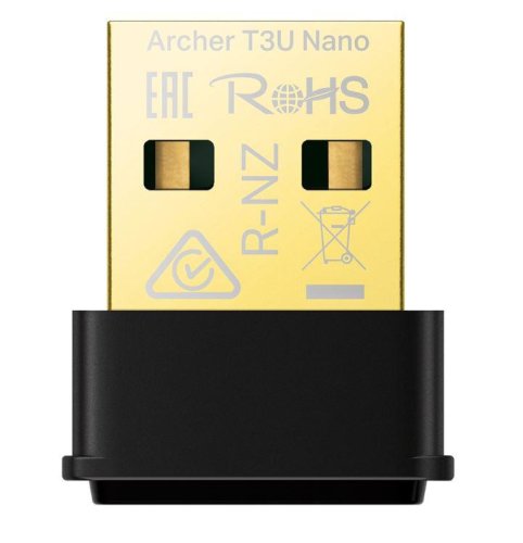 Tp-link ac1300 mini adaptor usb wireless mu-mimo, archer t3u nano; usb 2.0;dimensiuni: 19.85 15.7 7.39 mm, standarde wireless: ieee 802.11b g n 2.4 ghz, ieee 802.11a n ac 5 ghz, dual-band 2.4 ghz,