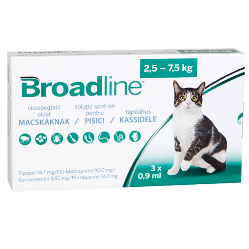Merial Broadline spot-on pisici (2,5-7,5 kg) 3pipete