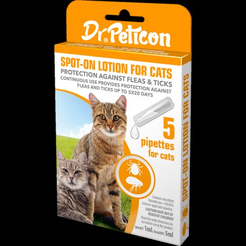 Dr. peticon, pipete spot-on pentru pisici, 5 x pipete