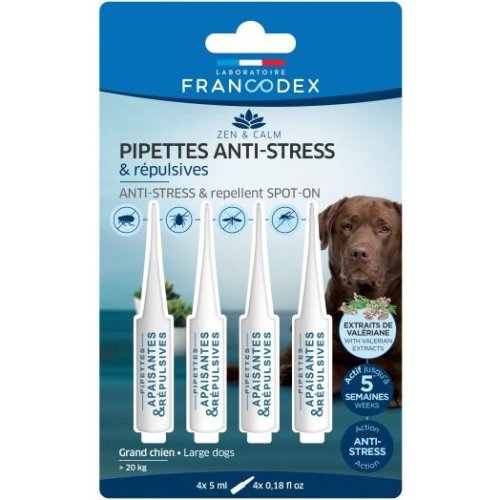 Francodex, spot on repulsiv antistres dog maxi, 4x5 ml