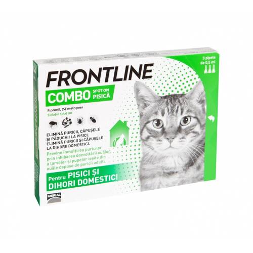Merial Frontline combo pisica - 3 pipete antiparazitare