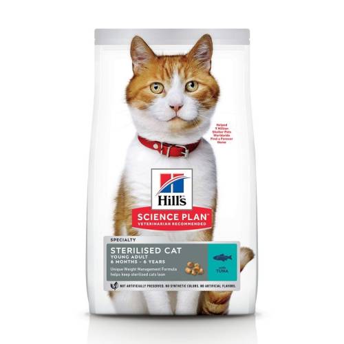 Hill's sp sterilised cat young adult hrana pentru pisici cu ton 15 kg
