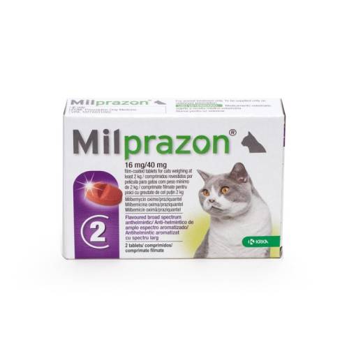 Krka Milprazon cat 16 / 40 mg (2 - 8 kg), 2 tablete