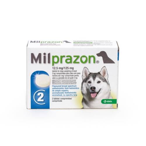 Krka Milprazon dog 12.5 / 125 mg (> 5 kg), 2 tablete