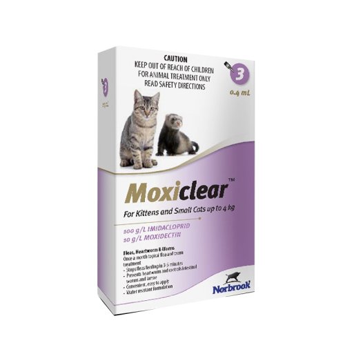 Norbrook Moxiclear cat s 0.4 ml (0-4 kg) x 3 pipete (mov)