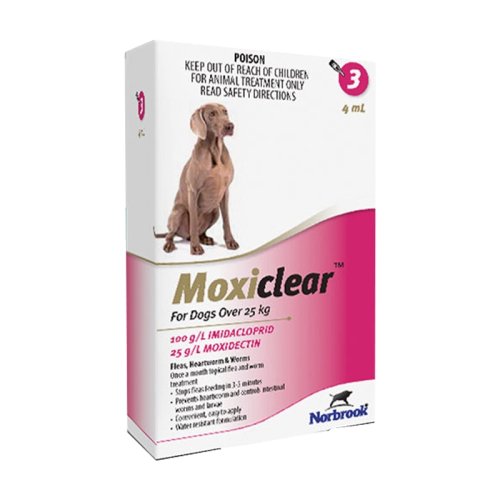 Norbrook Moxiclear dog xl 4 ml (25-40 kg) x 3 pipete (rosu)