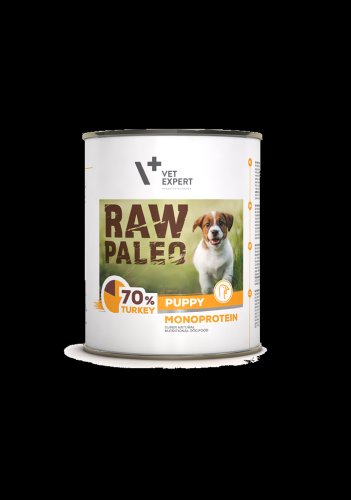 Raw paleo puppy, conserva monoproteica, curcan, 800 g
