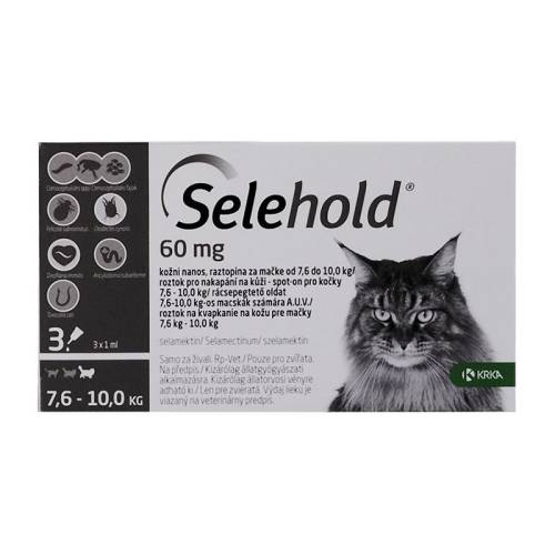 Krka Selehold cat 60 mg / ml (7.6 - 10 kg), 3 x 1 ml