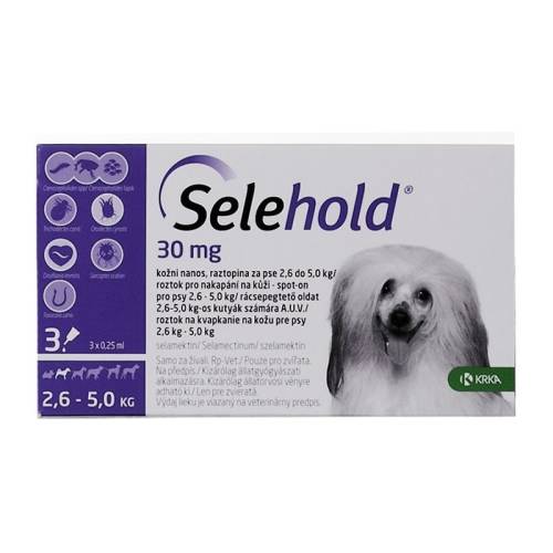 Krka Selehold dog 30 mg / ml (2.6 - 5 kg), 3 x 0.25 ml