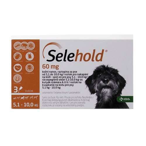 Selehold dog 60 mg / ml (5.1 - 10 kg), 3 x 0.5 ml