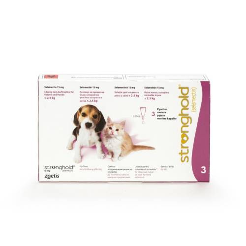Stronghold caine / pisica 15 mg (< 2.5 kg), 3 pipete
