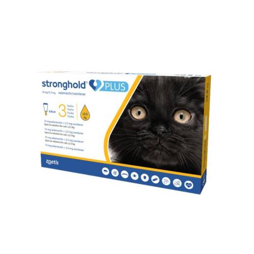 Zoetis Stronghold plus pisica 15 mg, 0.25 ml (< 2.5 kg), 3 pipete