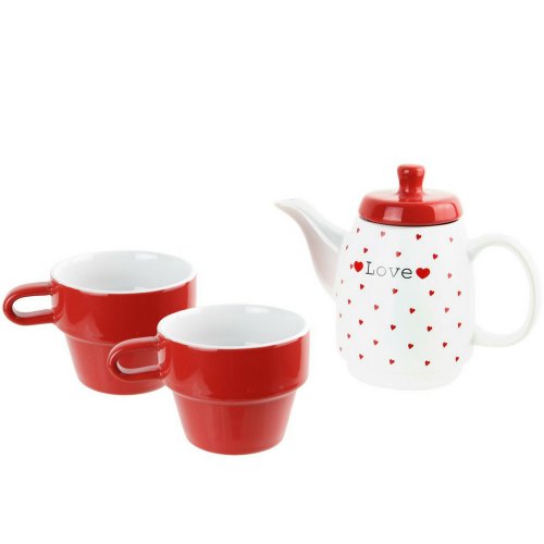Set ceramic servire ceai - amour