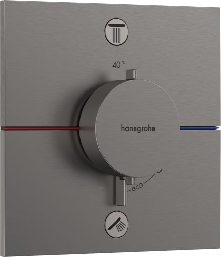 Baterie cada - dus termostatata hansgrohe showerselect comfort e cu 2 functii montaj incastrat necesita corp ingropat negru periat