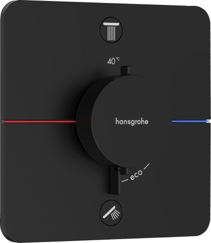 Baterie cada - dus termostatata hansgrohe showerselect comfort q cu 2 functii montaj incastrat necesita corp ingropat negru mat