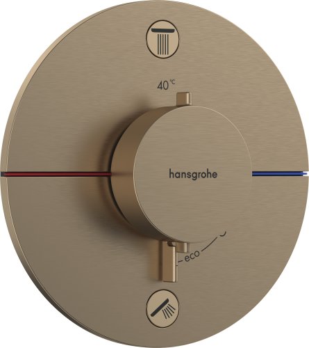 Baterie cada - dus termostatata hansgrohe showerselect comfort s cu 2 functii montaj incastrat necesita corp ingropat bronz periat