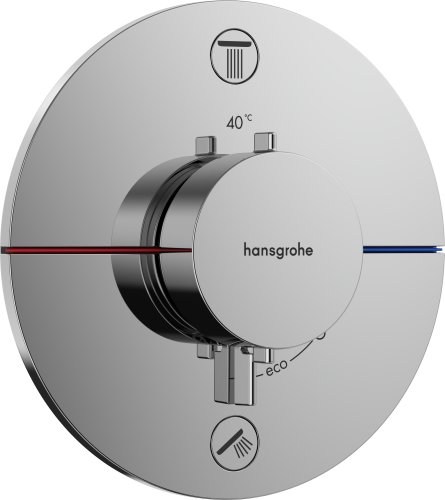 Baterie cada - dus termostatata hansgrohe showerselect comfort s cu 2 functii montaj incastrat necesita corp ingropat crom