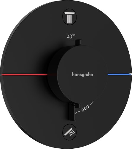 Baterie cada - dus termostatata hansgrohe showerselect comfort s cu 2 functii montaj incastrat necesita corp ingropat negru mat
