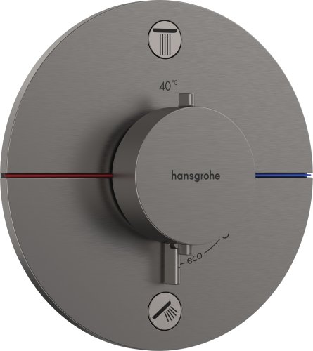 Baterie cada - dus termostatata hansgrohe showerselect comfort s cu 2 functii montaj incastrat necesita corp ingropat negru periat