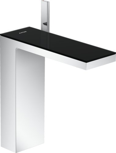 Baterie lavoar hansgrohe axor myedition 230 ventil push-open crom/sticla neagra
