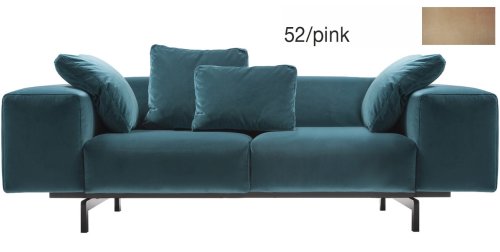 Canapea kartell largo velluto design piero lissoni cu doua locuri doua brate 226cm roz