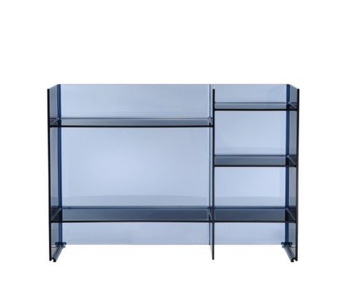 Comoda kartell sound-rack design ludovica & roberto palomba 75x26x53cm albastru transparent