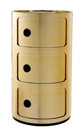 Comoda modulara kartell componibile 3 design anna castelli ferrieri auriu metalizat