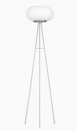 Lampadar eglo optica colectia style 2x60w h157cm diametru 35cm alb mat - nichel mat