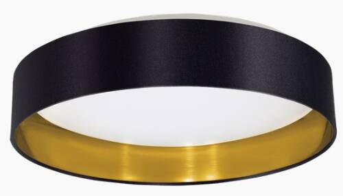Plafoniera eglo maserlo 1x18w d 40.5cm colectia textile nichel black gold