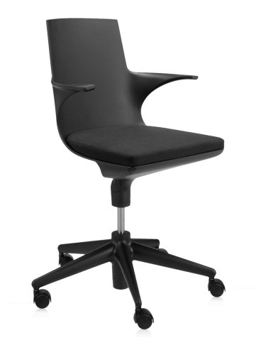 Scaun birou cu brate kartell spoon chair design antonio citterio & toan nguyen negru