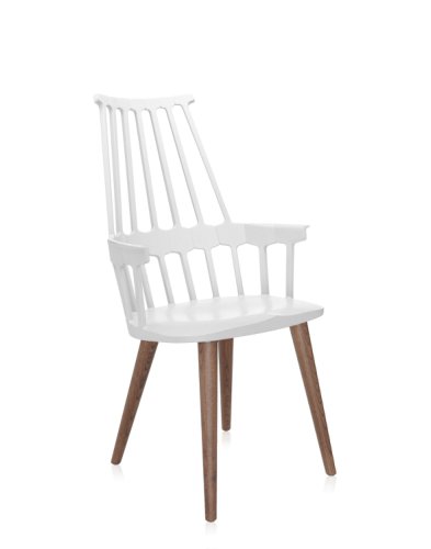 Set 2 scaune kartell comback design patricia urquiola alb - stejar