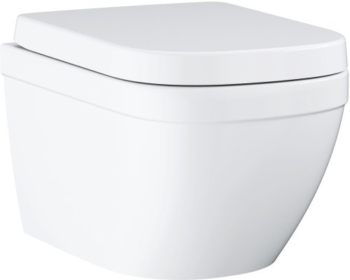 Set vas wc suspendat grohe euro ceramic rimless si capac cu inchidere lenta alb