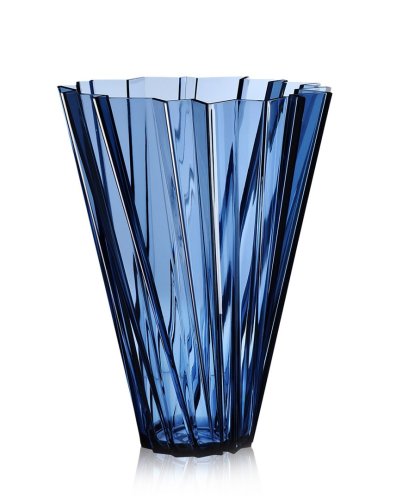 Vaza kartell shanghai design mario bellini h44cm albastru transparent