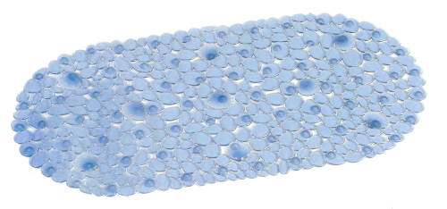 Covor antiderapant oval 69x35cm din pvc albastru transparent awd02090813