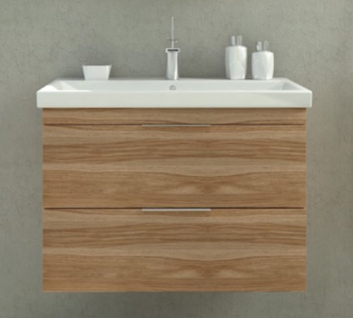 Savvopoulos Set mobila: dulap mdf cu sertare + lavoar ceramica pentru baie likno 70 cm
