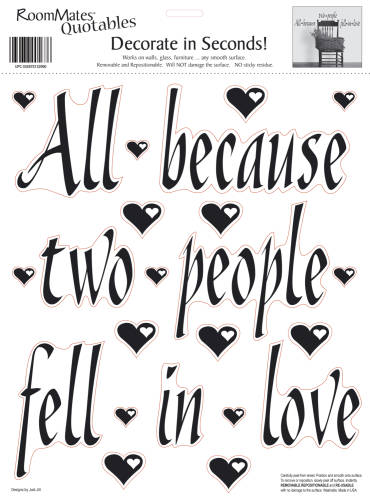 Sticker all because 2 people fell in love | 24,8 cm x 33 cm