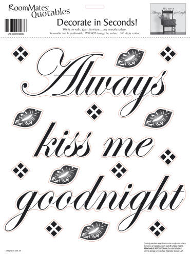 Sticker citate always kiss me goodnight | 25,4 cm x 33 cm