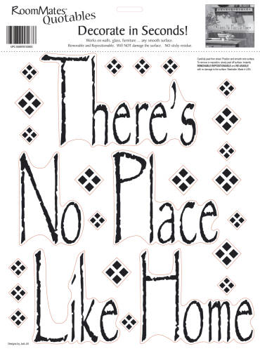 York Wallcoverings Sticker citate there is no place like home | 1 colita de 25,4 cm x 33 cm