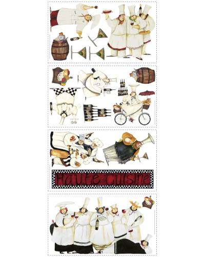 York Wallcoverings Sticker decorativ chefs | 4 colite de 25,4 cm x 45,7 cm