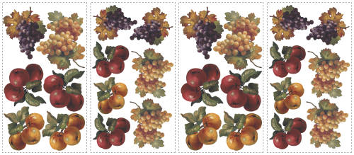 York Wallcoverings Sticker decorativ fruit harvest | 4 colite de 25,4 cm x 45,7 cm