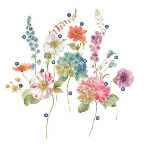 Sticker decorativ garden flowers | 2 colite de 45,7 cm x 101,6 cm