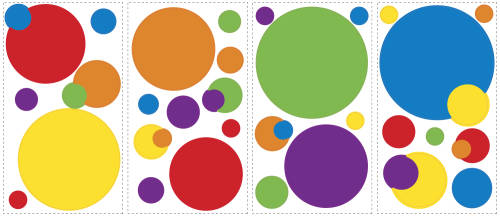 York Wallcoverings Sticker decorativ just dots primary | 4 colite de 25,4 cm x 45,7 cm