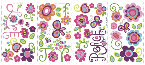 York Wallcoverings Sticker decorativ love, joy, peace | 4 colite de 25,4 cm x 45,7 cm